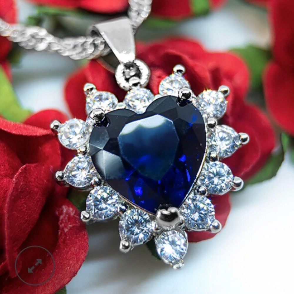 Blue Heart Stone Heart Necklace - Perfect for Mom